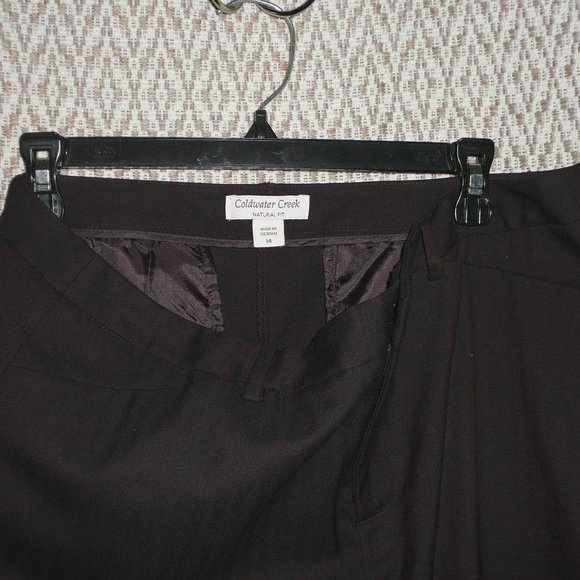 Coldwater Creek Brown Trouser Pants 14 - Picture 3 of 11